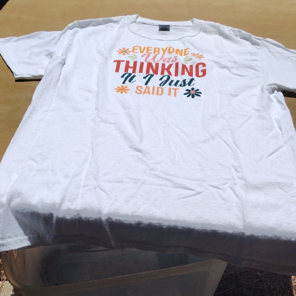 Gildan White Tee with Colorful Print